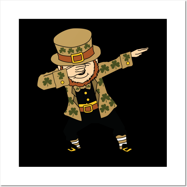 Dabbing Lucky the Leprechaun Shirt - Funny Dab Tshirt Gift Wall Art by Harvin